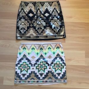 Express Tribal Sequined Skirts